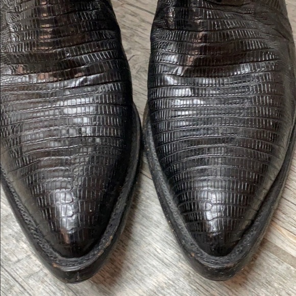 Tony Lama Black Lizard Boots 8 B - Picture 7 of 12